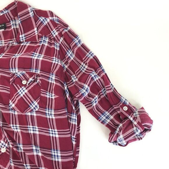 Torrid Button-Front Plaid Camp Shirt Women's Plus Size 2/2X Casual Rayon - Picture 2 of 11